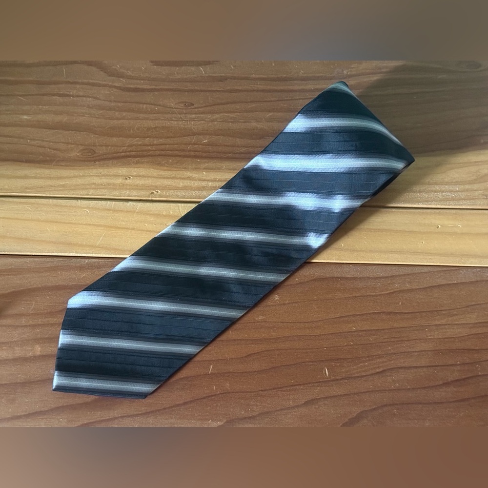 Angelo Rossi Black Grey White Microfiber Designed In Italy Men’s Neck Tie 61”